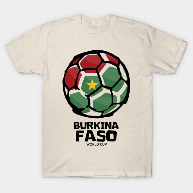 Burkina Faso Football Country Flag T-Shirt by KewaleeTee